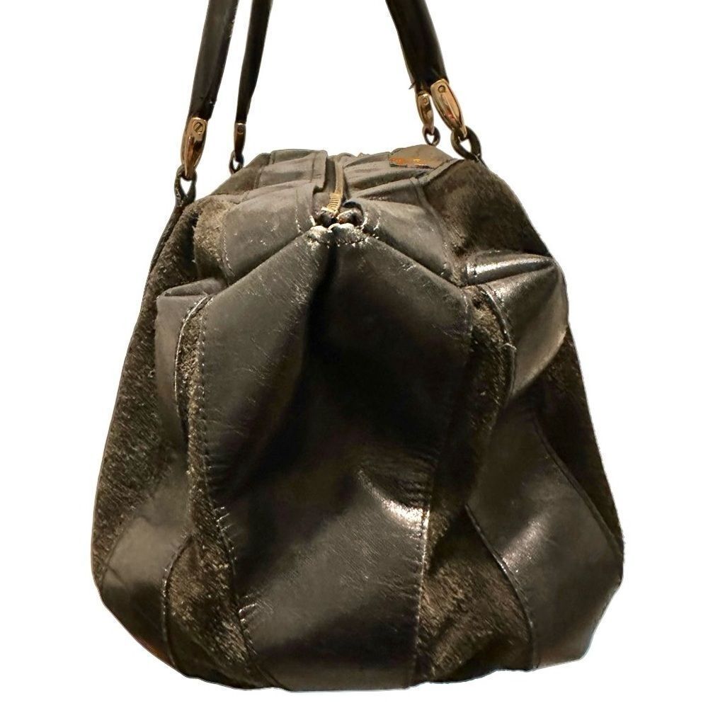 Gucci Black and olive green Leather and suede Boston Handbag - Picture 5 of 13